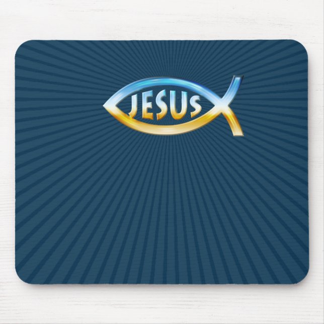 Ichthus - Christian Fish Symbol Sky & Ground Mouse Mat (Front)