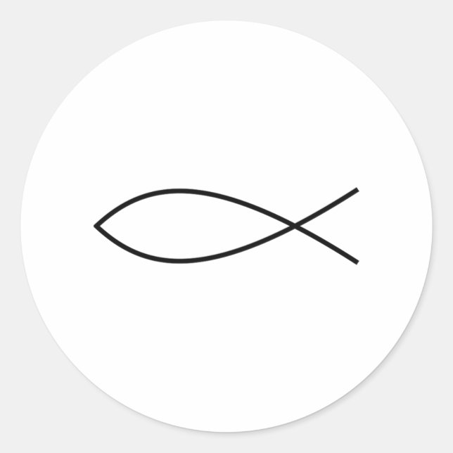 Ichthus Fish Classic Round Sticker (Front)