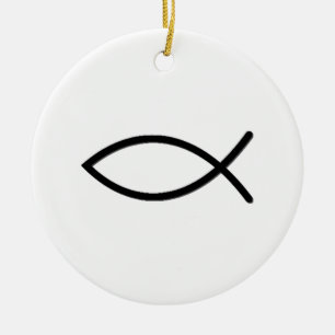 Ichthus Fish Symbol Ceramic Tree Decoration
