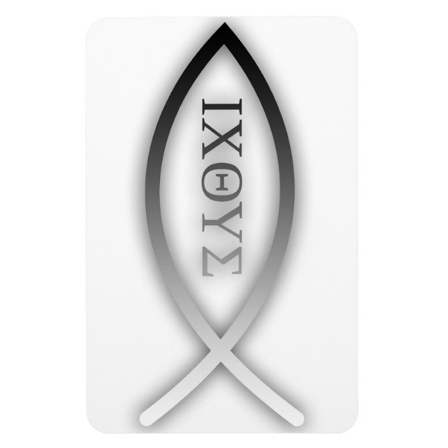 Ichthys - Christian - Jesus Fish Magnet (Vertical)