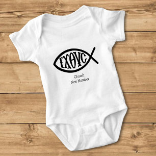Ichthys Christian Symbol Baby Bodysuit