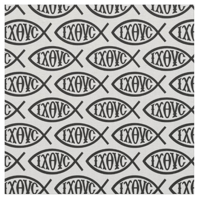 Ichthys Christian Symbol Pattern Fabric (Close Up)