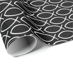 Ichthys Christian Symbol Pattern Wrapping Paper