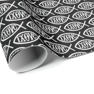 Ichthys Christian Symbol Pattern Wrapping Paper
