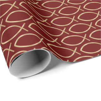 Ichthys Christian Symbol Pattern Wrapping Paper
