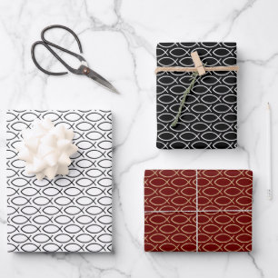 Ichthys Christian Symbol Pattern Wrapping Paper Sheet