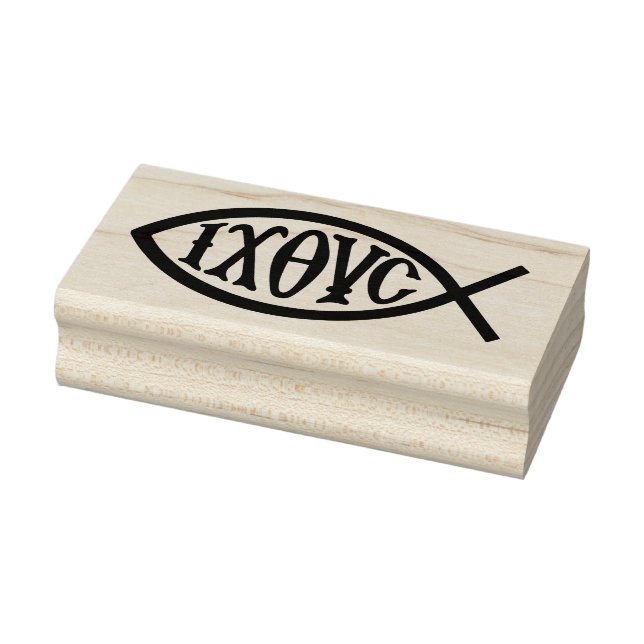 Ichthys Christian Symbol Rubber Stamp (Stamp)