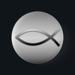 Ichthys Jesus Fish Christian Symbol 6 Cm Round Badge<br><div class="desc">The Ichthys Christian Fish Symbol,  or Jesus Fish,  dates back to the first century church and is a universally recognised ancient symbol of believers in Jesus Christ,  Son of God.</div>