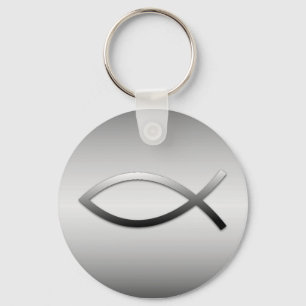 Ichthys Jesus Fish Christian Symbol Key Ring