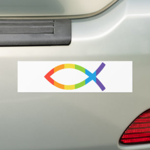 Ichthys Jesus Fish LGBTQ Gay Christian Bumper Sticker