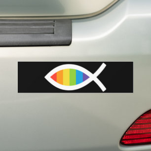 Ichthys Jesus Fish LGBTQ Gay Christian Bumper Sticker