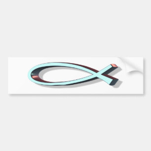 ICHTUS 3D Turquoise Bumper Sticker