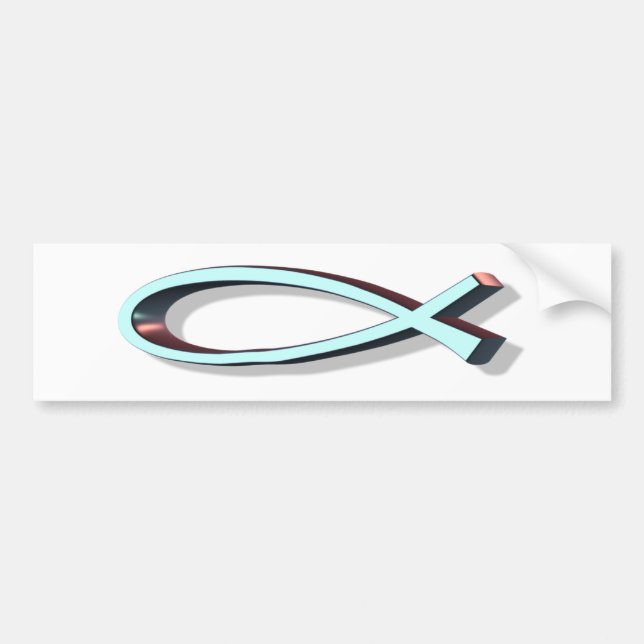 ICHTUS 3D Turquoise Bumper Sticker (Front)