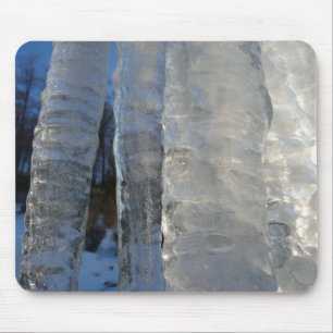 Icicles Abstract Blue Winter Photography Mouse Mat