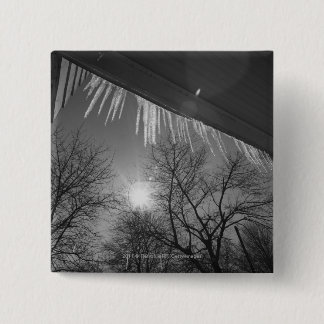 Icicles on roof and sun 15 cm square badge