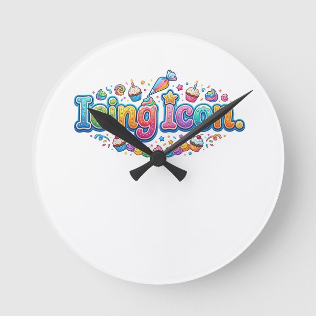 Icing Icon Round Clock (Front)