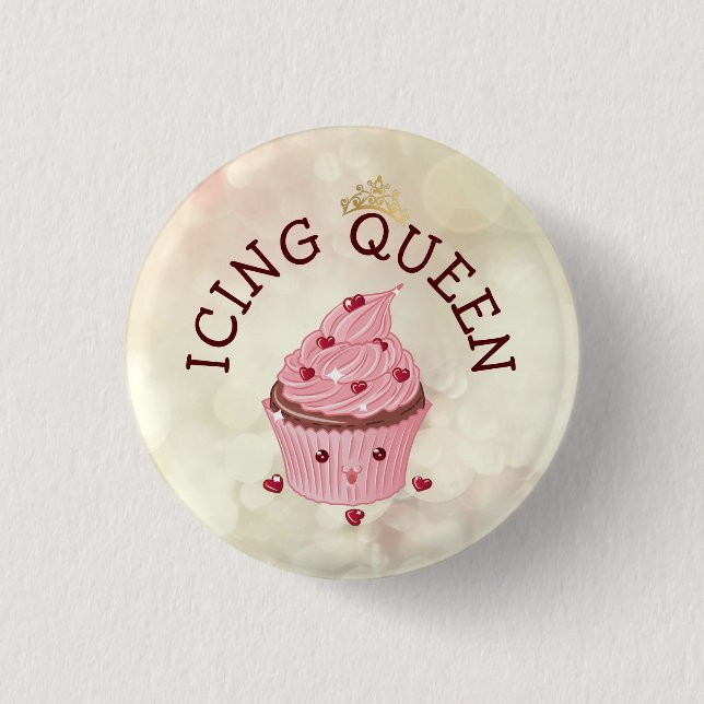 Icing Queen Cupcake 3 Cm Round Badge (Front)