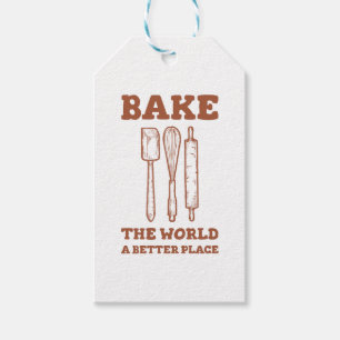 Icing Spatula Whisk and Rolling Pins Bake The Worl Gift Tags