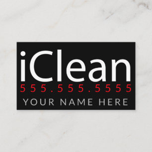 iClean. Cleaning Power Washing BusinessPromo Business Card