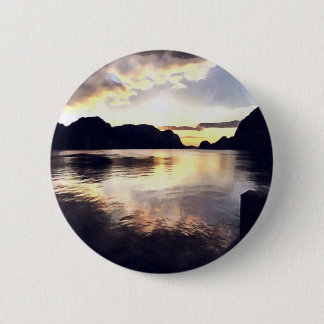 Icmeler Sunrise Romantic Landscape Art 6 Cm Round Badge