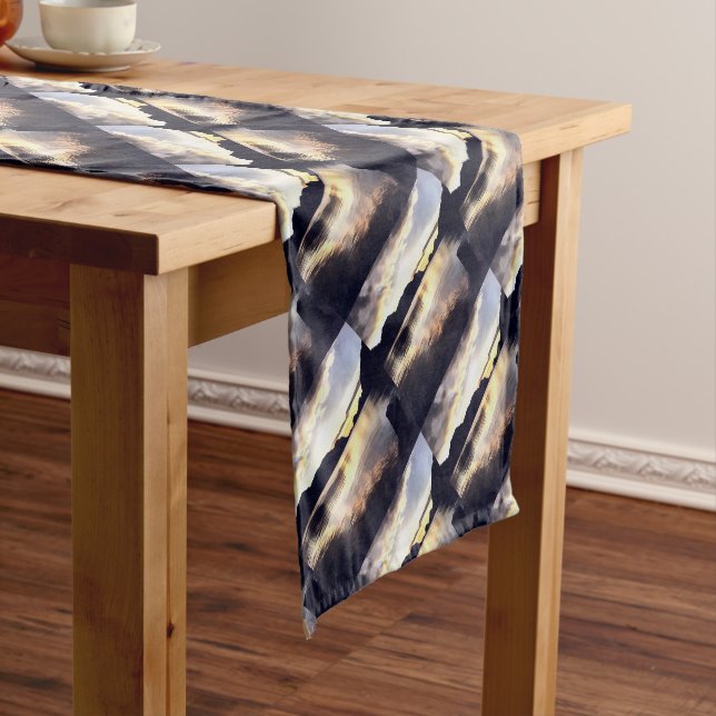 Icmeler Sunrise Romantic Landscape Art Short Table Runner (In Situ)