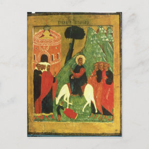 Icon depicting Christ's Entry into Jerusalem Postcard