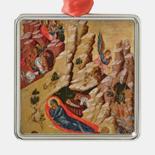 Icon depicting the Nativity Metal Tree Decoration