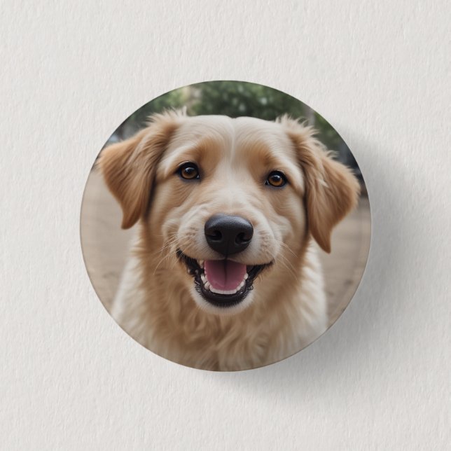 Icon: dog smile 3 cm round badge (Front)