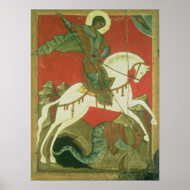 Icon of St. George and the Dragon Poster (Front)