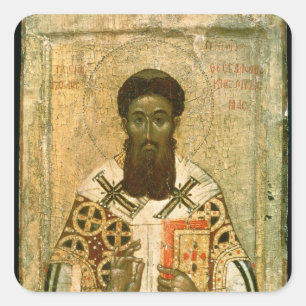 Icon of St. Gregory  Archbishop of Thessaloniki Square Sticker