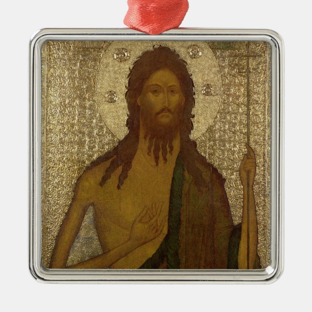 Icon of St. John the Forerunner Metal Tree Decoration (Front)