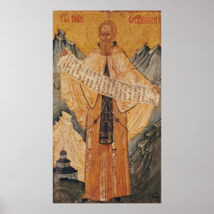 Icon of St. Sabas of Jerusalem, 1572 Poster