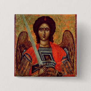 Icon of the Angel Michael, Greek, 18th century 15 Cm Square Badge