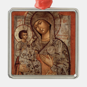 Icon of the Blessed Virgin with Three Hands Metal Tree Decoration