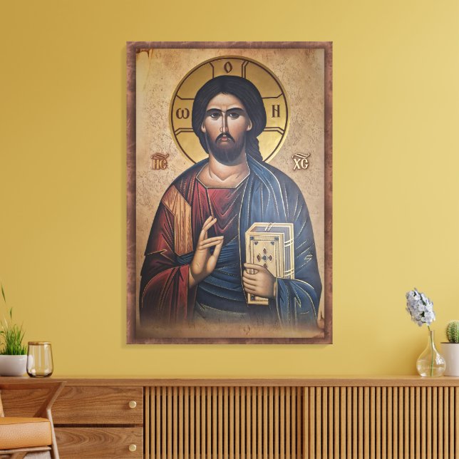 Icon of the Jesus Christ Canvas Print (Insitu(LivingRoom))