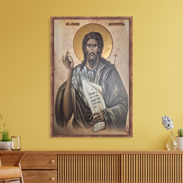 Icon of the Saint John Canvas Print (Insitu(LivingRoom))