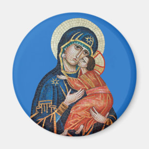 Icon of the Theotokos Round Magnet