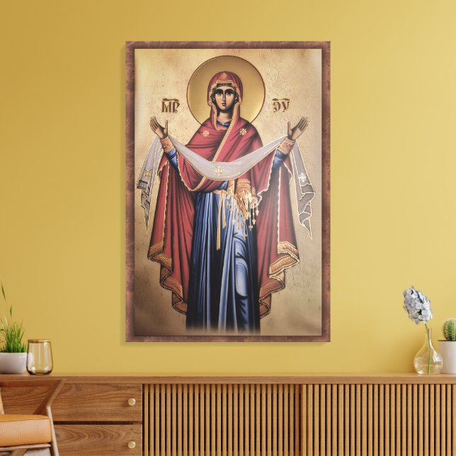 Icon of the Virgin Mary Canvas Print (Insitu(LivingRoom))