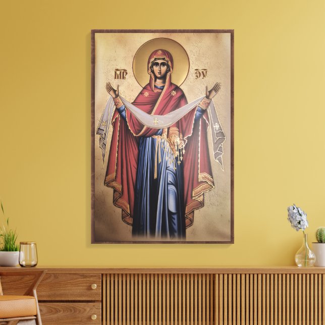 Icon of the Virgin Mary Canvas Print (Insitu(LivingRoom))