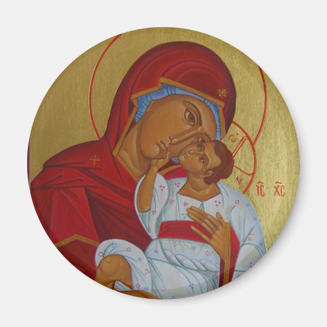 Icon of Theotokos with Child Magnet (Front)