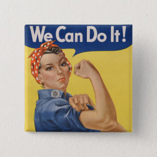 Icon Rosie the Riveter Women's Role Model WPA Butt 15 Cm Square Badge