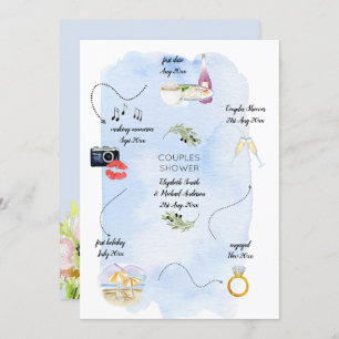 Icon Timeline of how we met Bridal Couples Shower Invitation