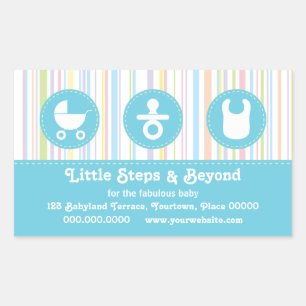 Icon Trio Blue Baby Stripes Rectangular Sticker