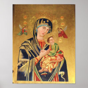 ICON - Virgin and Baby Jesus and angels POSTER