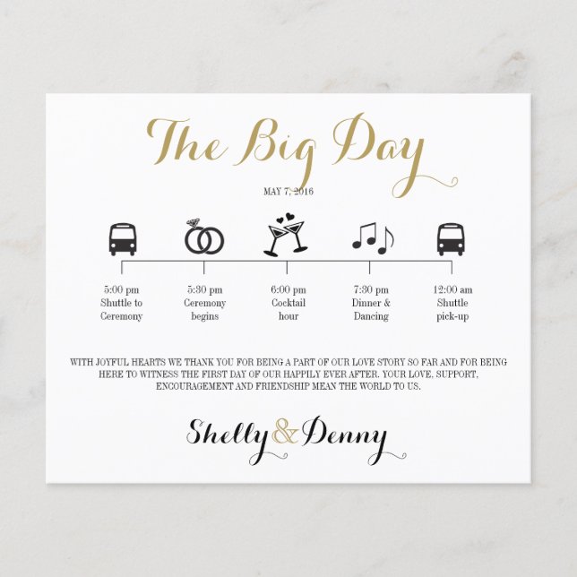 Icon Wedding Itinerary (Front)