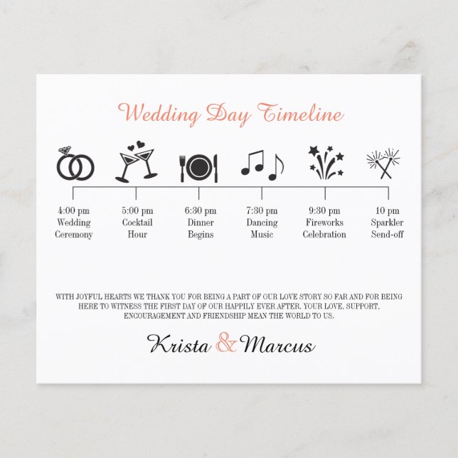 Icon Wedding Timeline Program (Front)