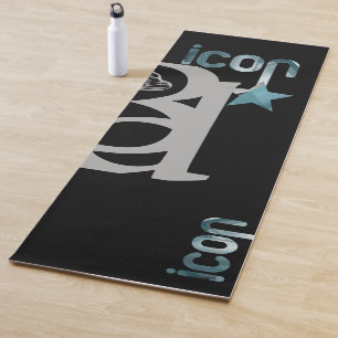 ICON Yoga Mat Fitness Abstract Art Blue Ocean