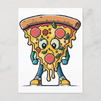 icône souriante pizza mignonne  postcard