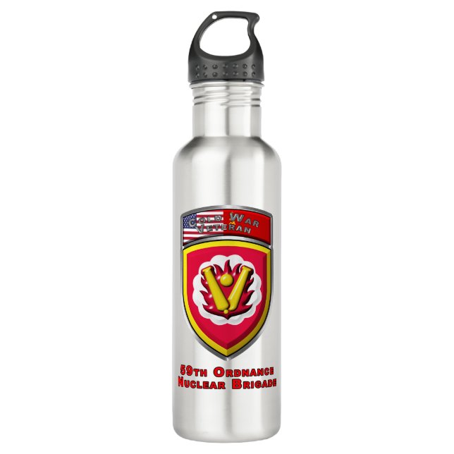 Iconic 59th Ordnance Nuclear Brigade  710 Ml Water Bottle (Front)