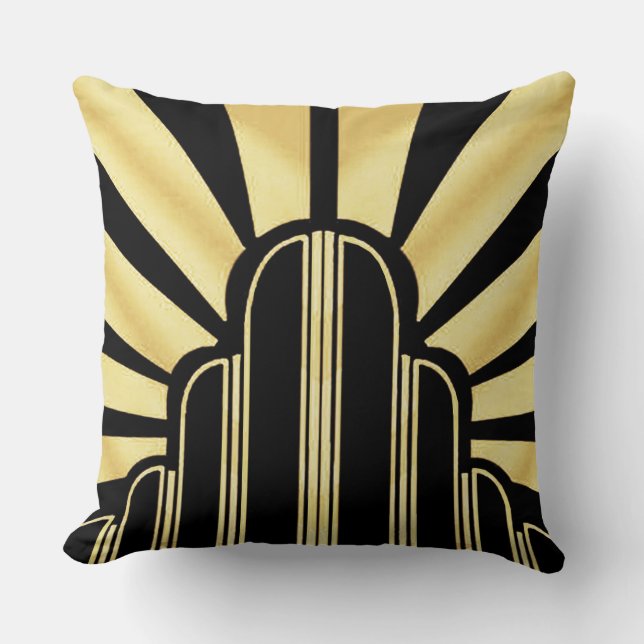 Iconic Art Deco Sunburst Cushion. Cushion (Front)
